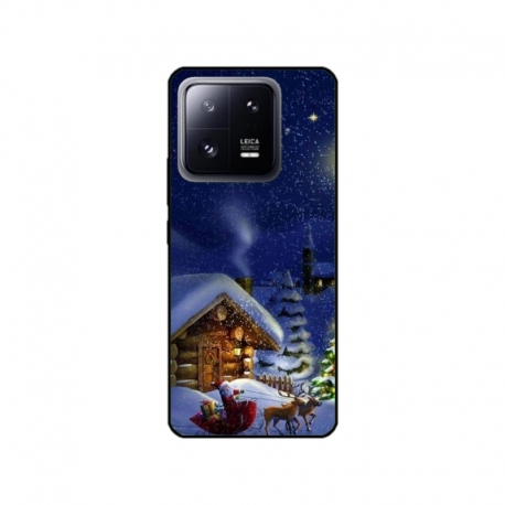 Husa personalizata tip carcasa HQPrint pentru Xiaomi 13 Pro, model Christmas Cottage, multicolor, S1D1M0059