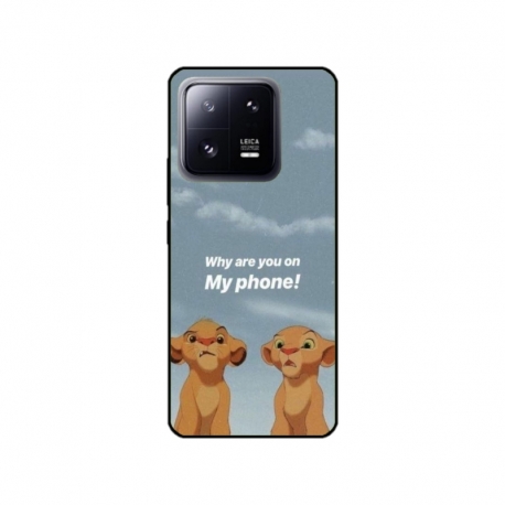 Husa personalizata tip carcasa HQPrint pentru Xiaomi 13 Pro, model Why are you on my phone, multicolor, S1D1M0220