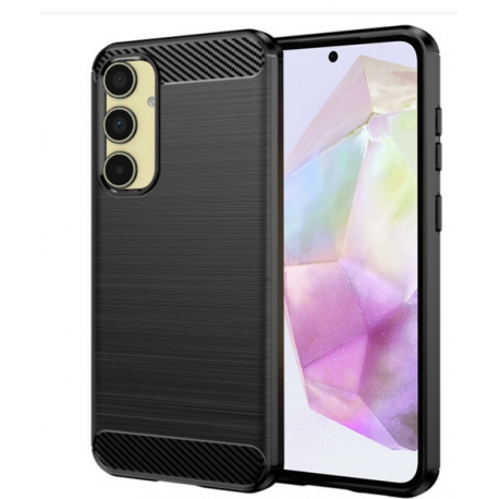 Husa Samsung Galaxy A35 5G Techsuit Carbon Silicone, negru