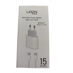 Incarcator fast charger 60W, + cablu USB-C to USB-C, alb