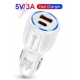 Incarcator Auto cu Incarcare Rapida port USB si port tip C PD, Fast Charger 48W, Quick Charge Qualcomm 3.0A, ALB