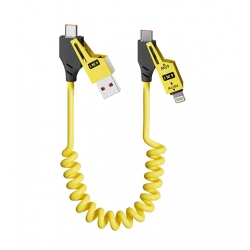 Cablu de date 4 in 1, Quick charge 65W/27W, Design compact, USB, Type-C, Lighting