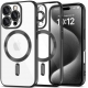 Husă iPhone 16 Pro, MagSafe, transparentă, ramă neagră