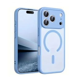 Husă compatibilă cu Apple iPhone 17 Pro Max, MagSafe, Anti-Șoc, Protecție Completă, Albastru,