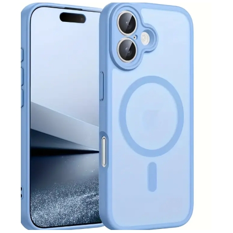 Husă compatibilă cu Apple iPhone 17 Pro Max, MagSafe, Anti-Șoc, Protecție Completă, Albastru,