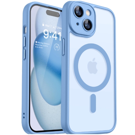 Husă compatibilă cu Apple iPhone 17 Pro Max, MagSafe, Anti-Șoc, Protecție Completă, Albastru,