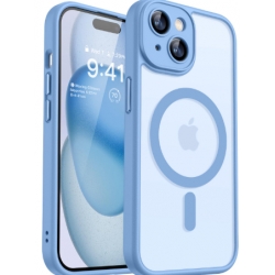 Husă compatibilă cu Apple iPhone 17 Pro Max, MagSafe, Anti-Șoc, Protecție Completă, Albastru,