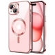 Husă iPhone 13, MagSafe, Transparentă, Ramă Neagră