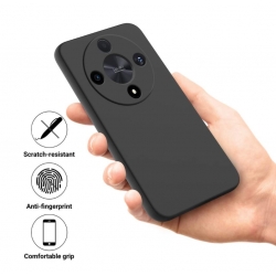 Husa Honor Magic 6 Pro, Silicon, MicroFibra, Negru