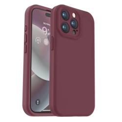 Husa compatibila cu Apple Iphone 16 Pro, Silicon Cover,Microfibra Visiniu