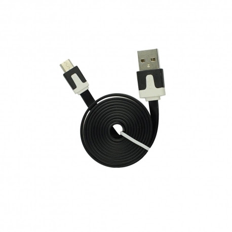 Cablu Date & Incarcare Plat MicroUSB - 2 Metri (Negru)