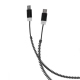 Cablu Date & Incarcare 2x MicroUSB - Zipper (Negru) Forever