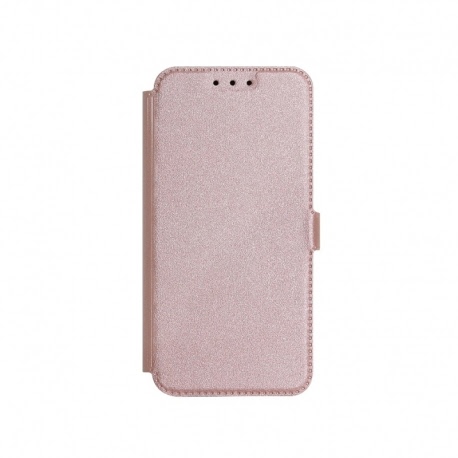 Husa Pentru SAMSUNG Galaxy J6 Plus 2018 - Leather Pocket TSS, Roz-Auriu