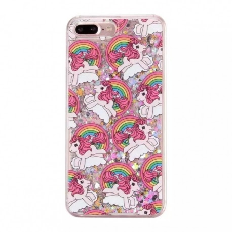 Husa Pentru APPLE iPhone 5/5S/SE - Water Glitter TSS, Argintiu, Curcubeu