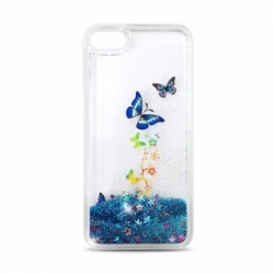Husa Pentru SAMSUNG Galaxy J3 2016 - Water Glitter TSS, Bleumarin, Butterfly