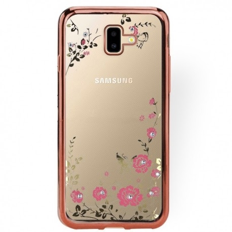 Husa Pentru SAMSUNG Galaxy J6 Plus 2018 - Luxury Glare TSS, Roz/Auriu