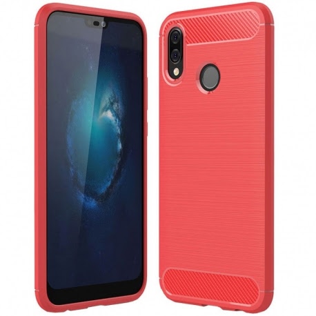 Husa HUAWEI P20 Lite - Luxury Carbon TSS, Rosu