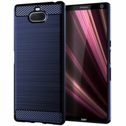 Husa SONY Xperia 10 - Luxury Carbon TSS, Bleumarin