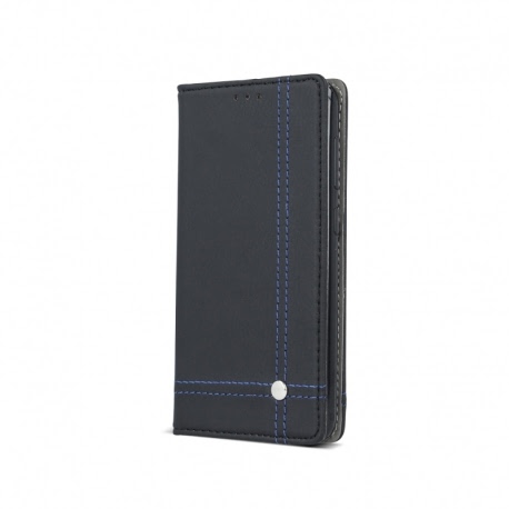 Husa SAMSUNG Galaxy J3 2017 - Leather Focus TSS, Negru cu Albastru
