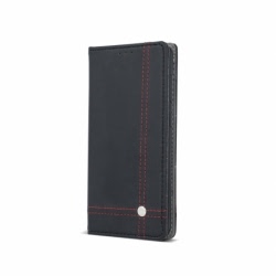 Husa HUAWEI P9 Lite Mini - Leather Focus TSS, Negru cu Rosu