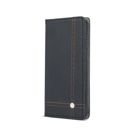 Husa SAMSUNG Galaxy J3 2016 - Leather Focus TSS, Negru cu Maro