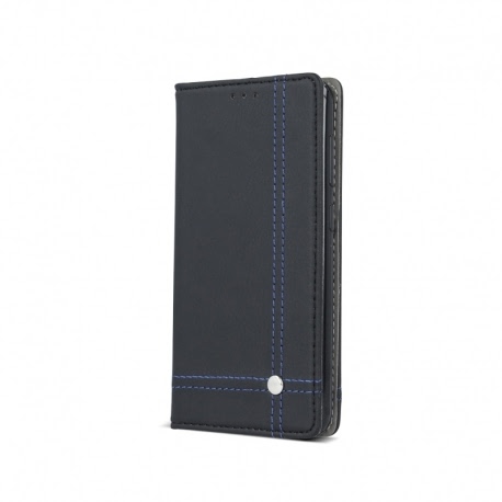 Husa Pentru HUAWEI P8 Lite 2017 / P9 Lite 2017 - Leather Focus TSS, Negru cu Albastru