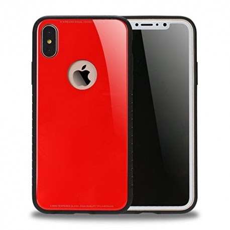 Husa Pentru APPLE iPhone X - Luxury Glass TSS, Rosu