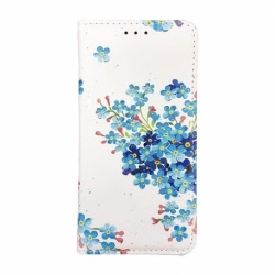 Husa HUAWEI P10 Lite - Flip Decor TSS, Blue Flowers