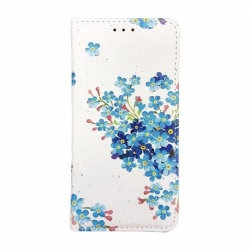 Husa HUAWEI P20 Lite - Flip Decor TSS, Blue Flowers