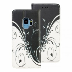 Husa HUAWEI P20 Lite - Flip Decor TSS, Negru/Alb