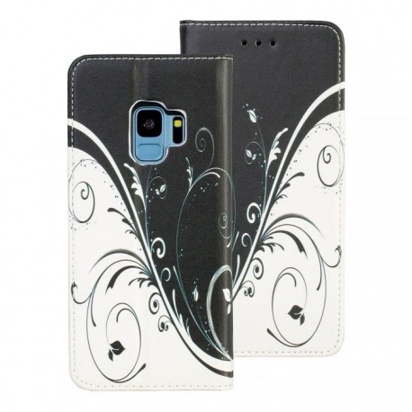 Husa SAMSUNG Galaxy J3 2017 - Flip Decor TSS, Negru/Alb