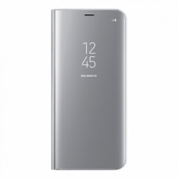 Husa SAMSUNG Galaxy A10 - Flip Wallet Clear (Argintiu) Blister