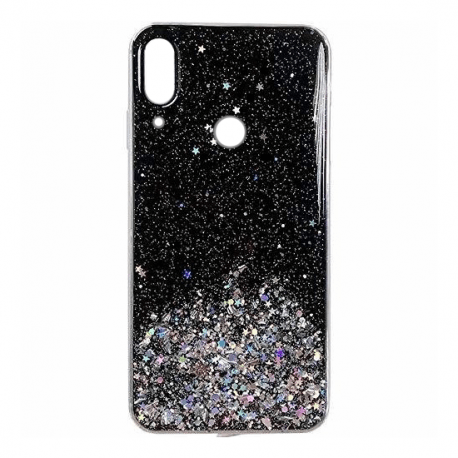 Husa SAMSUNG Galaxy A40 - Glitter Lichid Star (Negru) Wozinsky