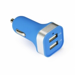 Incarcator Auto 3.1A cu 2 Porturi USB (Albastru)